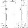 Душевая колонна со смесителем для душа BRAVAT Opal C F9125183CP-A1-RUS