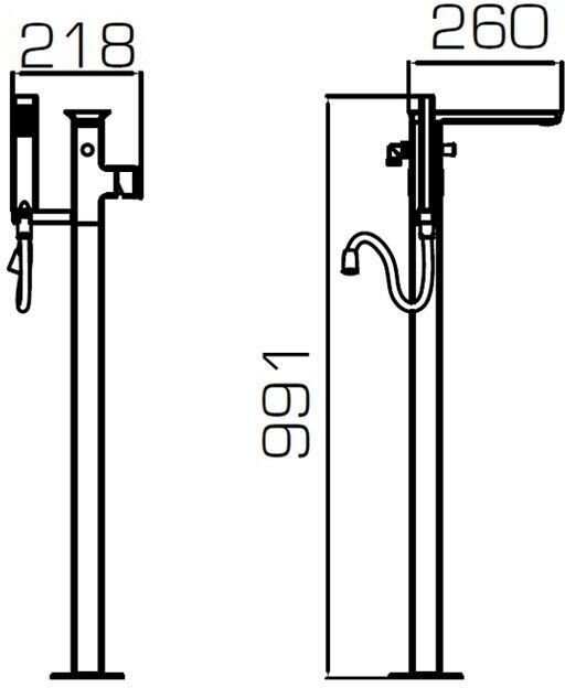 Смеситель для ванны с душем Bravat Phillis F656101C-B3-ENG