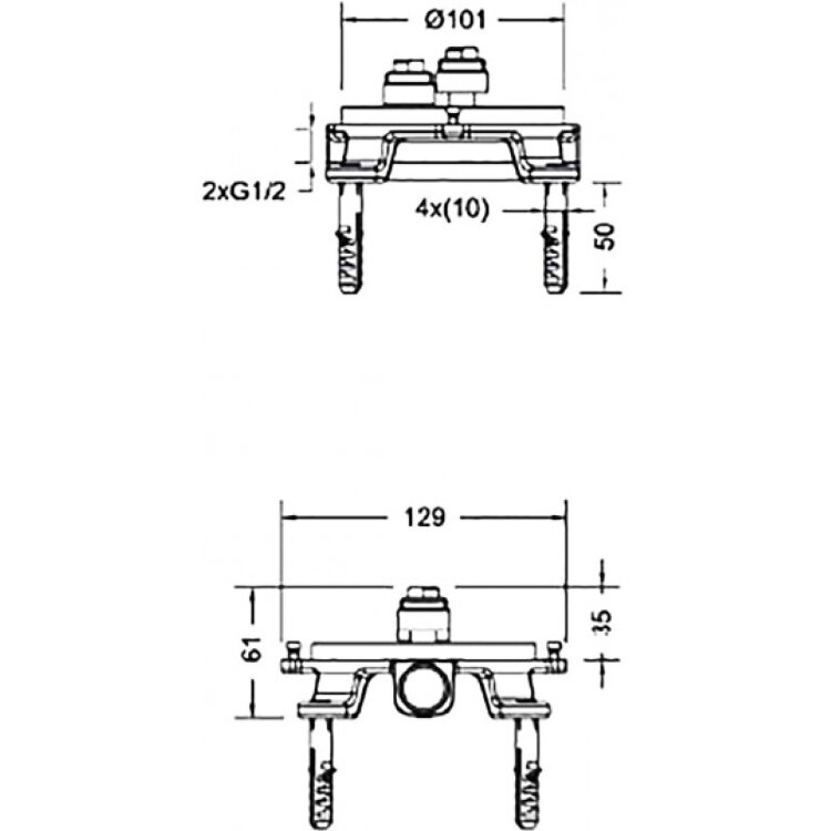 Коннектор для напольного смесителя BRAVAT D9102N-ENG