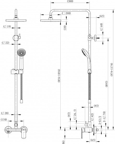 Душевая система Bravat Opal F9125183CP-A-RUS