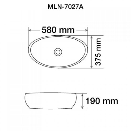 Раковина накладная MELANA MLN-7027A